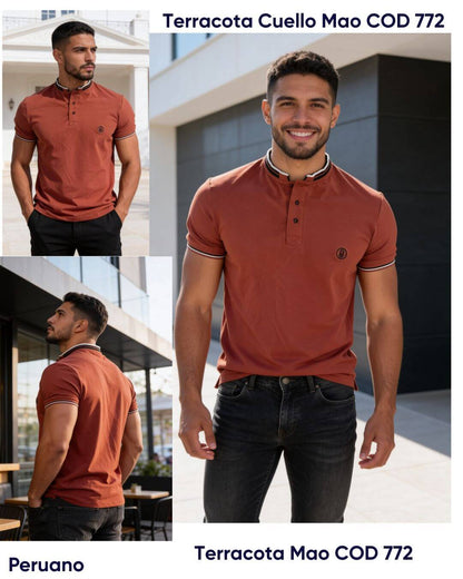 Polo Caballero Slim  Cuello MAo