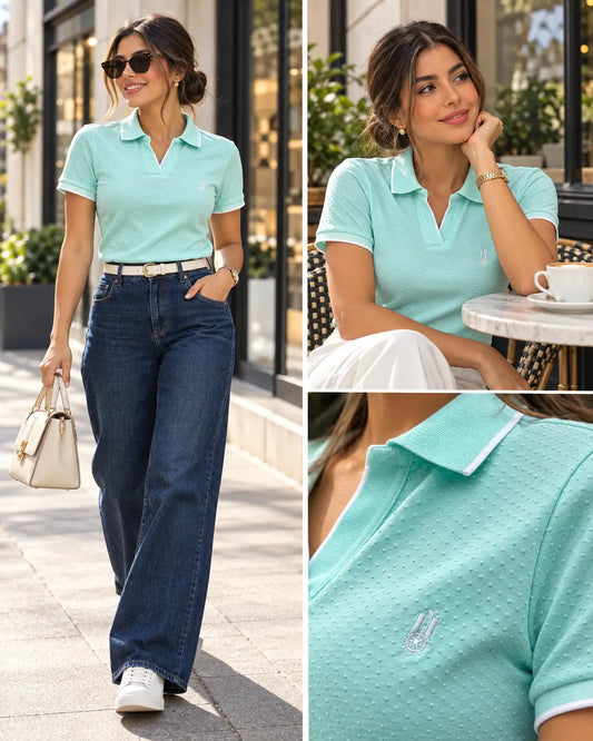 Polo Dama Verde Menta  19